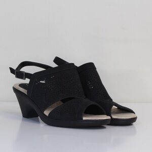 Easy Street Women's Linda Black Faux Leather Slingback Open Toe Sandal NWOT